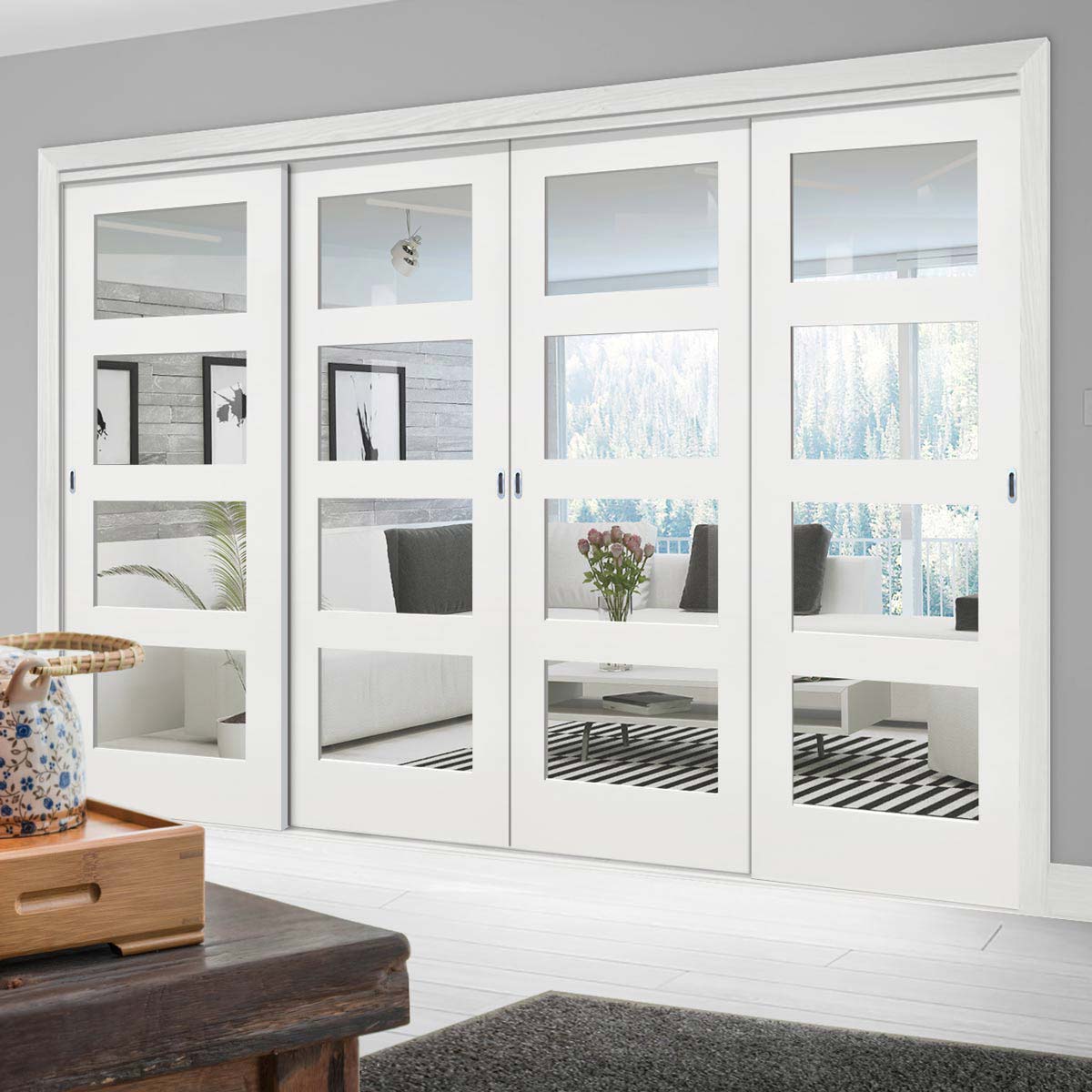 Sliding White Coventry Door
